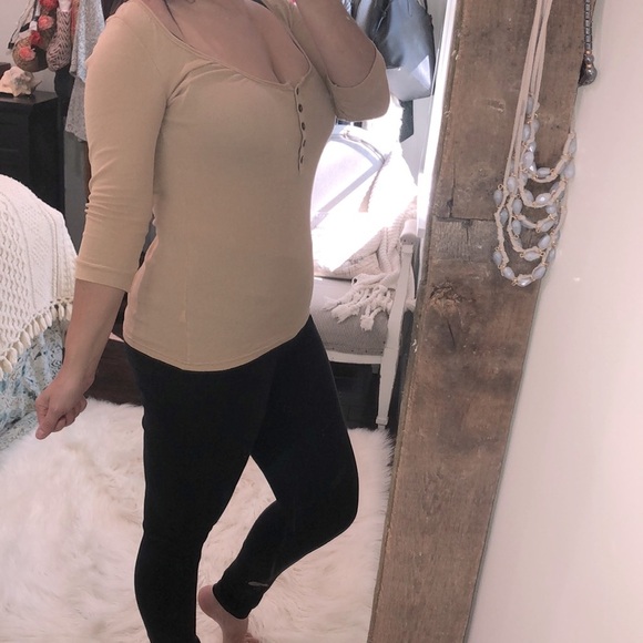 Michael Stars one size gold long sleeve top - Picture 3 of 5